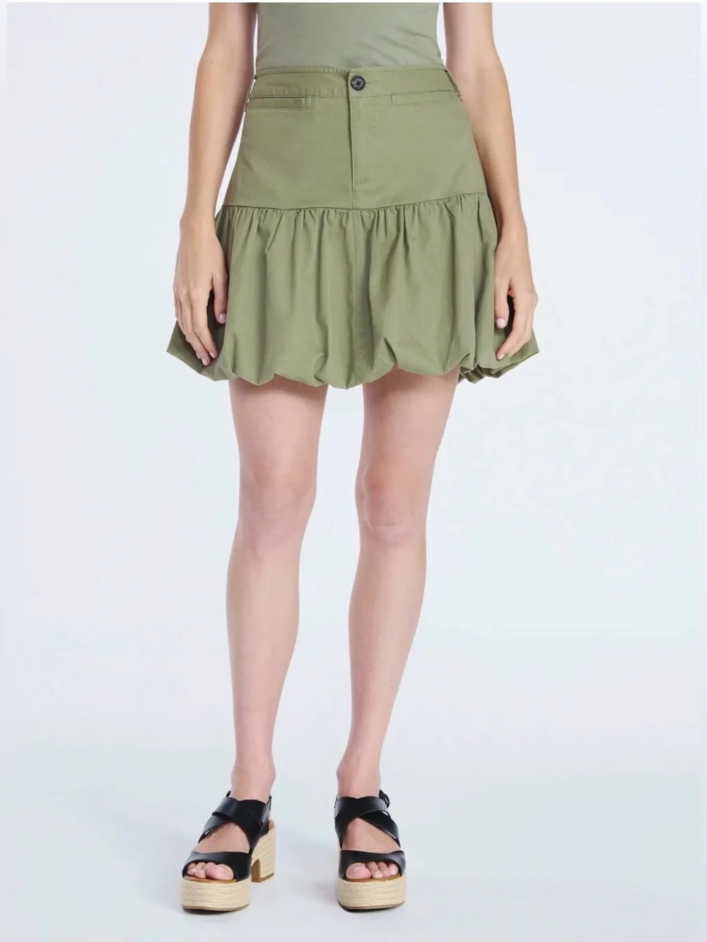 NWT Free Assembly Women's Bubble Hem Mini Skirt sz XS 0-2 - Picture 8 of 9